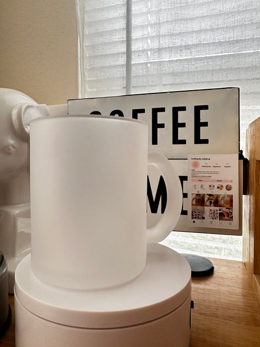 Taza de vidrio esmerilado 12oz