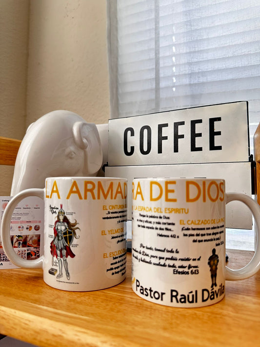 Taza  de café la armadura de Dios