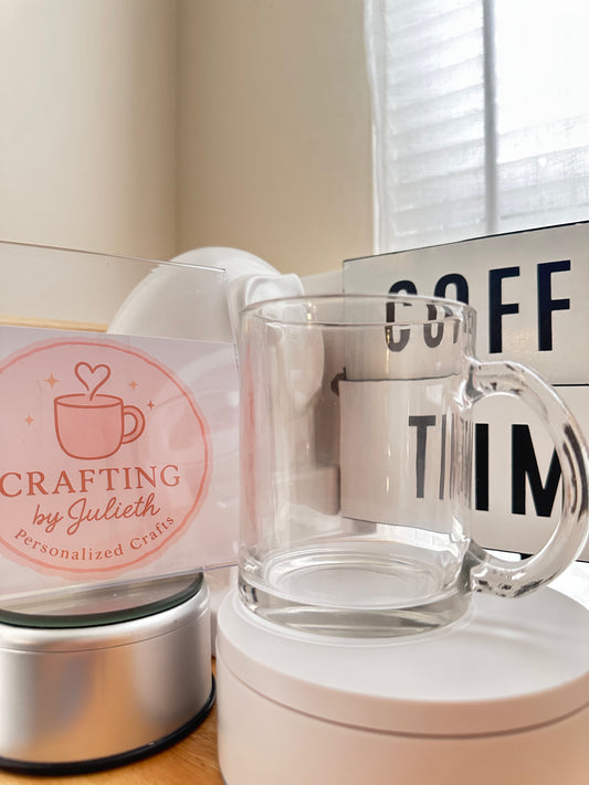 Taza de vidrio claro 12oz